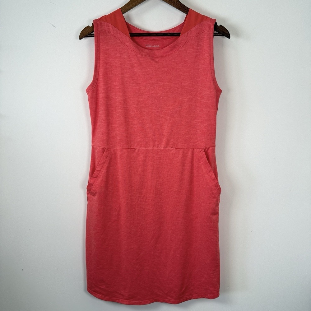 Sleeveless Coral Shift Dress with Pockets
